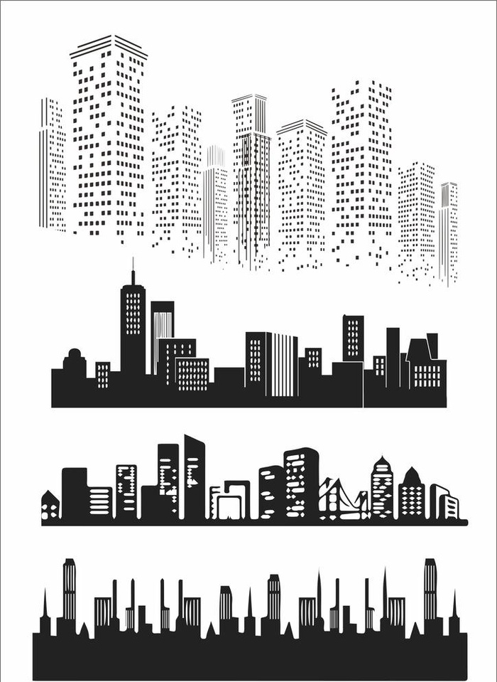 矢量建筑剪影图片