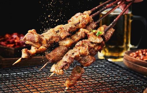 红柳枝羊肉串图片