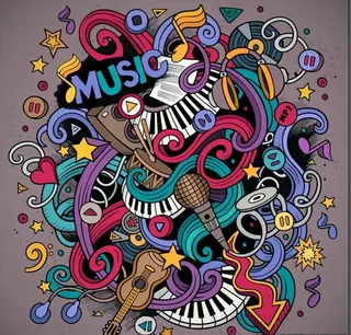 音乐背景涂鸦图片