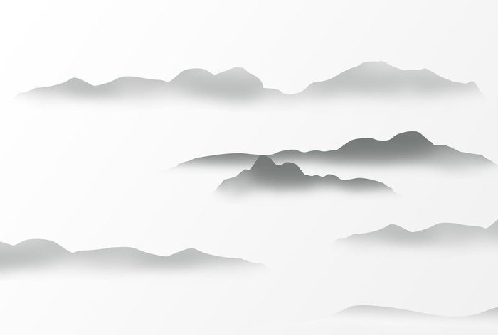 山水古风山脉意境笔墨渐变素材图片