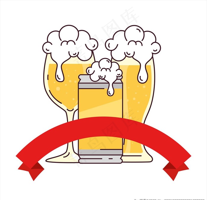 手绘啤酒图片eps,ai矢量模版下载