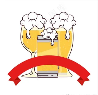 手绘啤酒图片