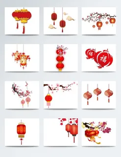 春节新年喜庆灯笼装饰图案图片