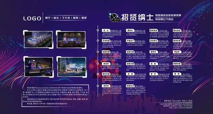 酒吧餐吧招聘图片cdr矢量模版下载
