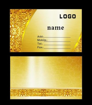 黄金颜色名片图片