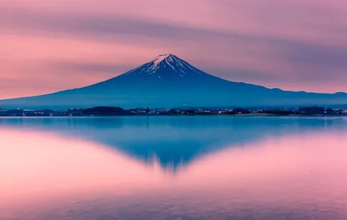 日本富士山夕阳图片