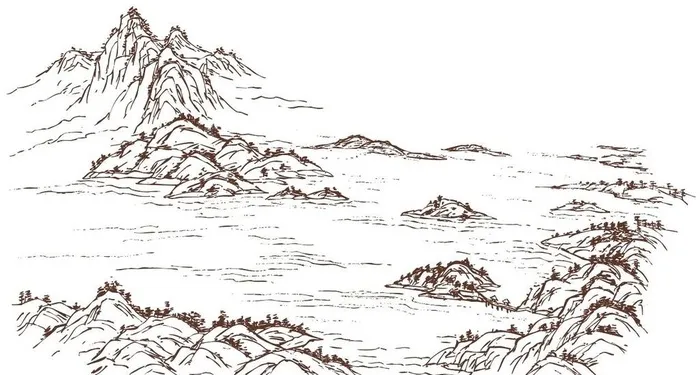 山水背景图片ai矢量模版下载