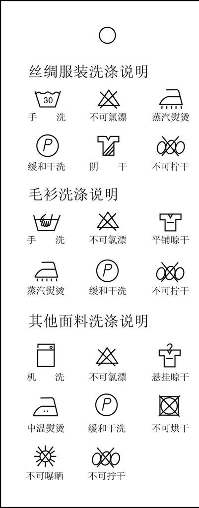 服装洗涤说明图片