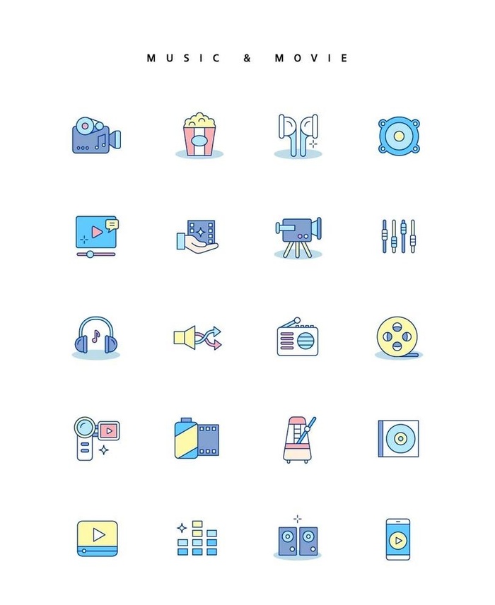 电影图标图片ai矢量模版下载