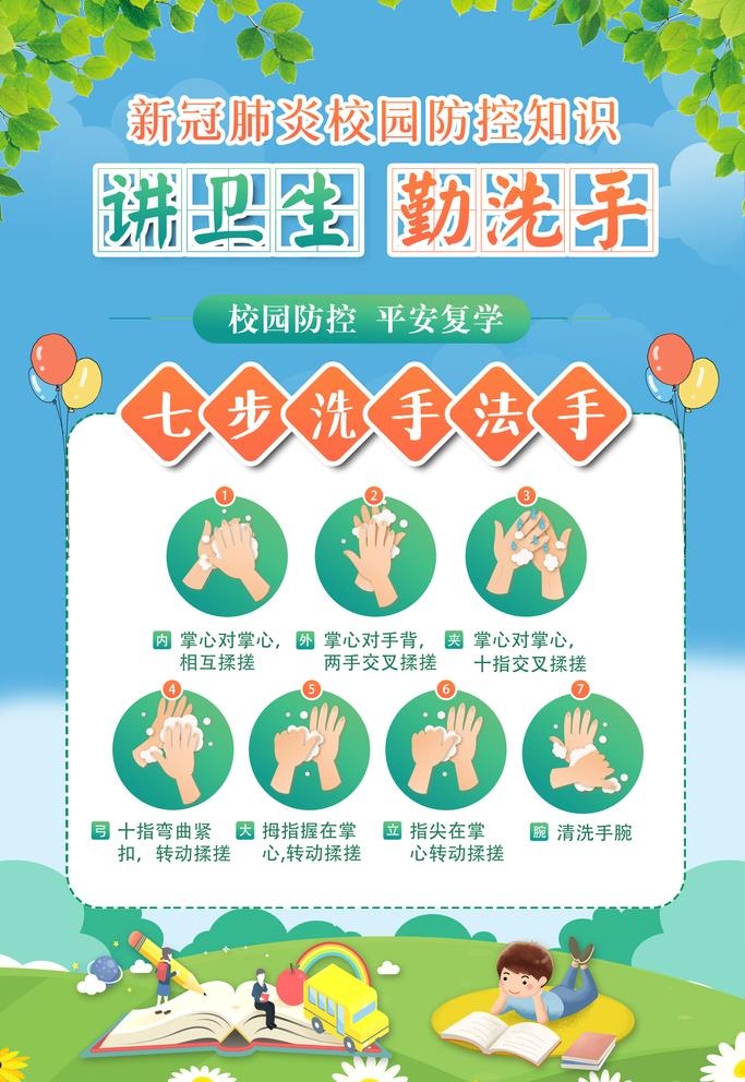 校园防疫图片(3543x5315)psd模版下载