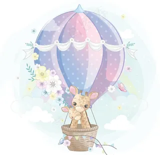 温馨浪漫动物插画图片