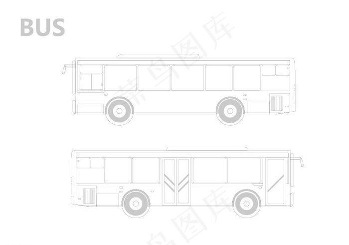 公交车矢量图片ai矢量模版下载