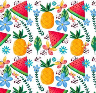 手绘夏季水彩背景图片