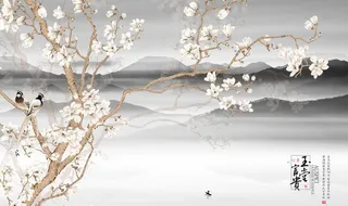 素雅工笔花鸟图图片