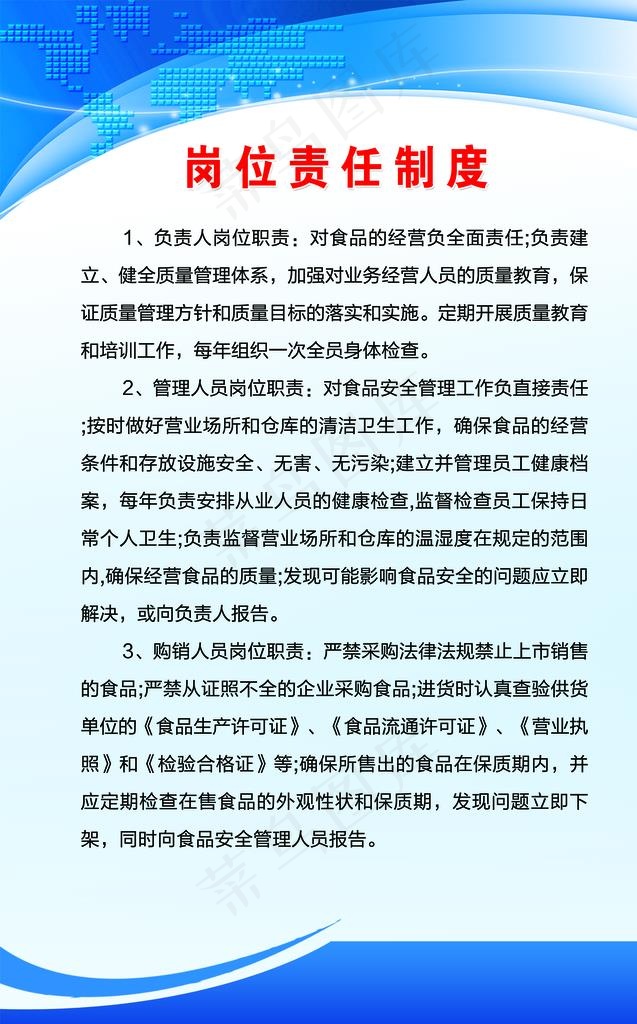 食品岗位责任制制度图片psd模版下载