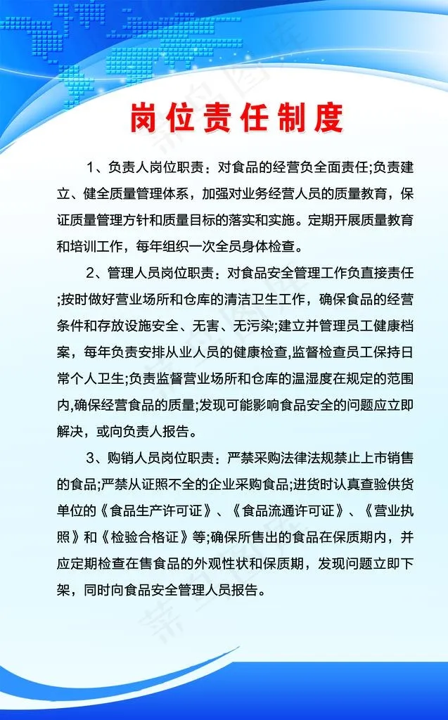 食品岗位责任制制度图片psd模版下载