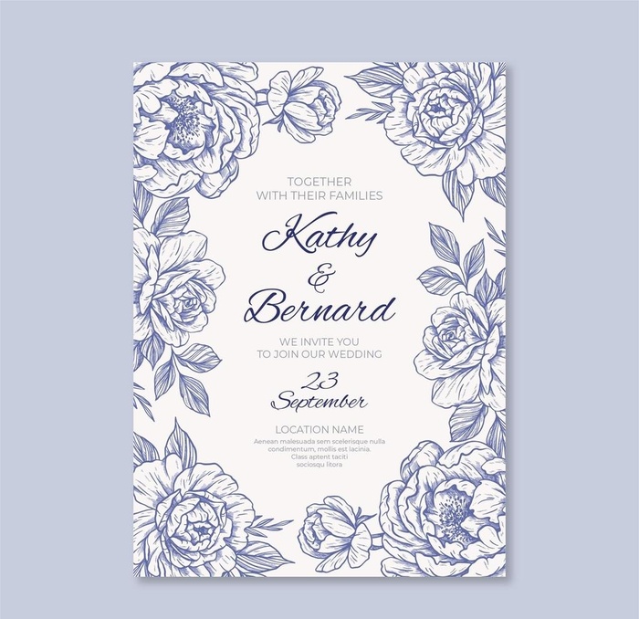 花卉婚礼请柬图片