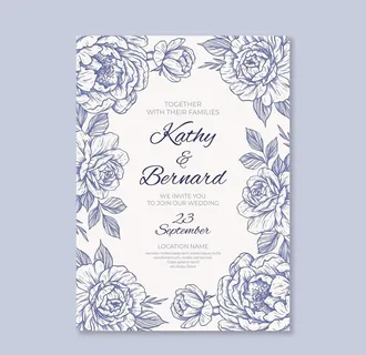 花卉婚礼请柬图片