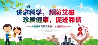 简洁大气世界艾滋病日展板设计图片