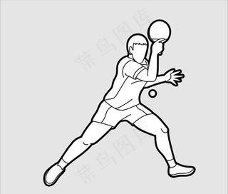 乒乓球剪影图片