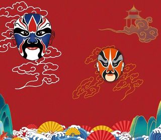 国潮风脸谱图片