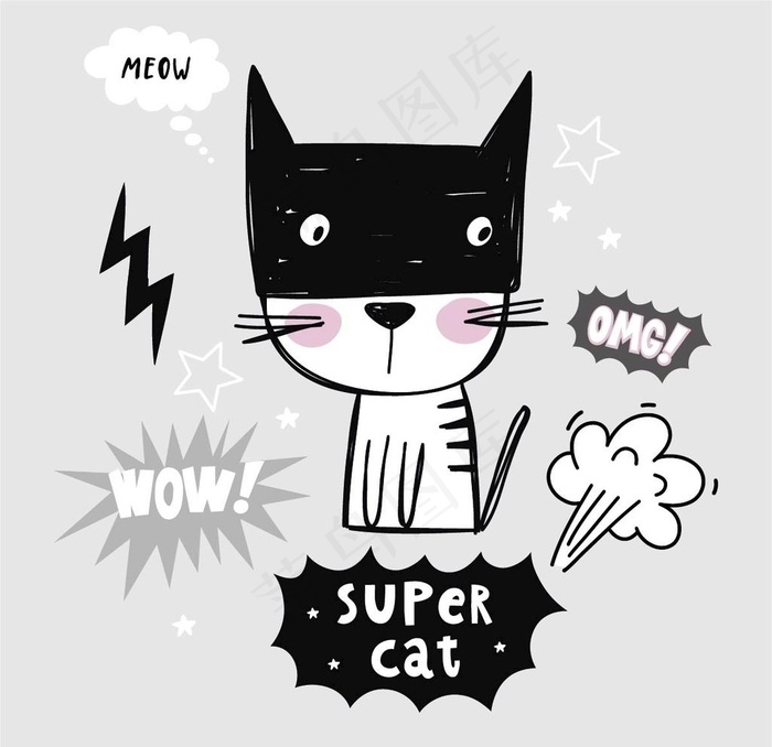 黑色小猫图片