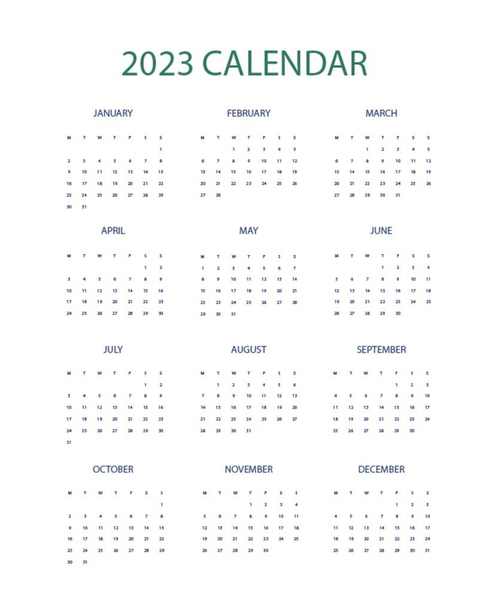 2023台历 年历图片