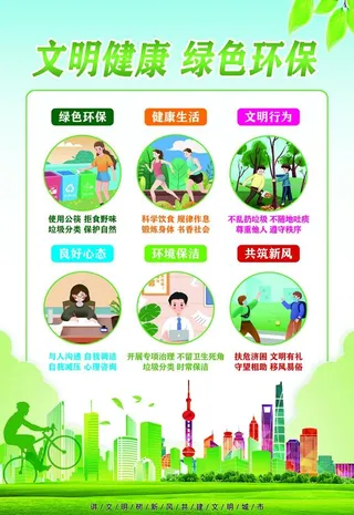 文明健康  绿色环保海报图片