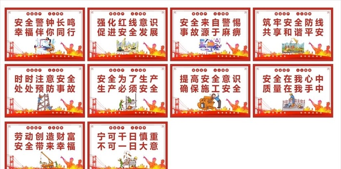 工地安全标语展板图片