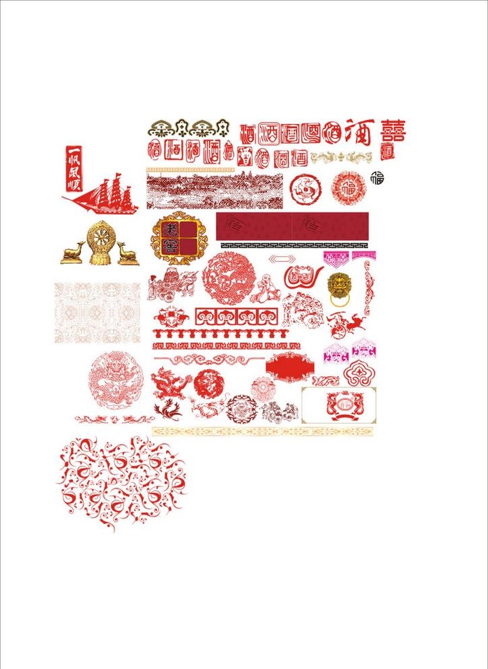 花边底纹古典边框龙图图片