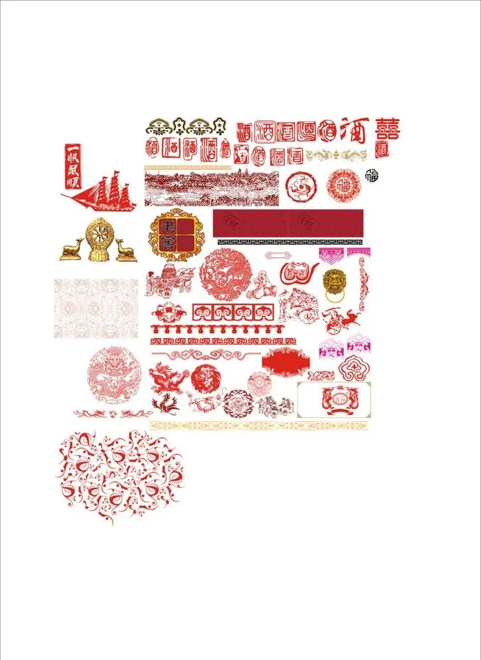 花边底纹古典边框龙图图片