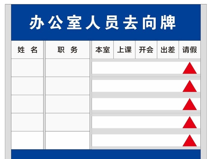 人员去向牌图片cdr矢量模版下载