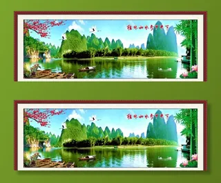 最新款 中堂画 壁画图片