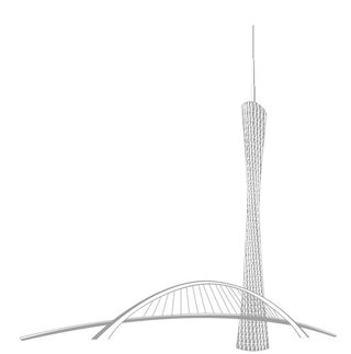 广州塔海心桥剪影小蛮腰图片