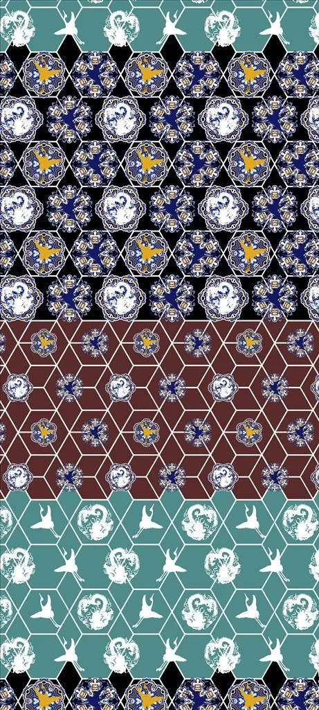 传统民族风花纹四方连续图案图片psd模版下载