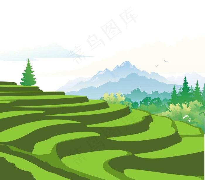 梯田图片ai矢量模版下载