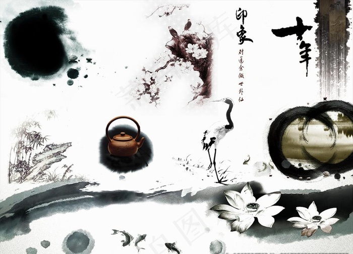 水墨画素材图片