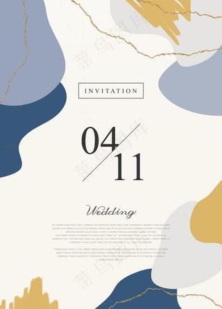 高端纹理莫兰迪邀请函封面图片