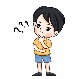 手绘卡通疑问的男孩子图片