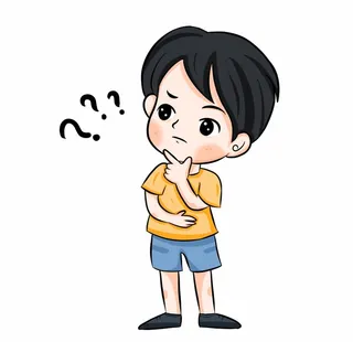 手绘卡通疑问的男孩子图片