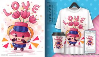 卡通T恤印花图片