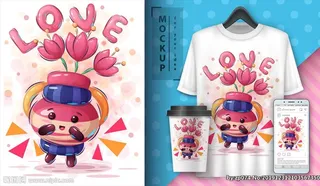 卡通T恤印花图片