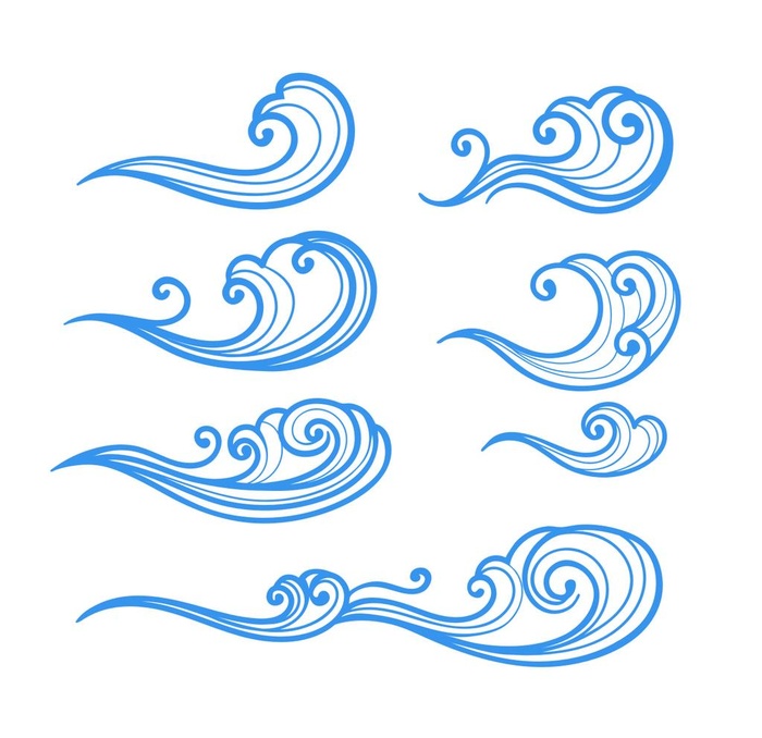 海浪纹图片cdr矢量模版下载