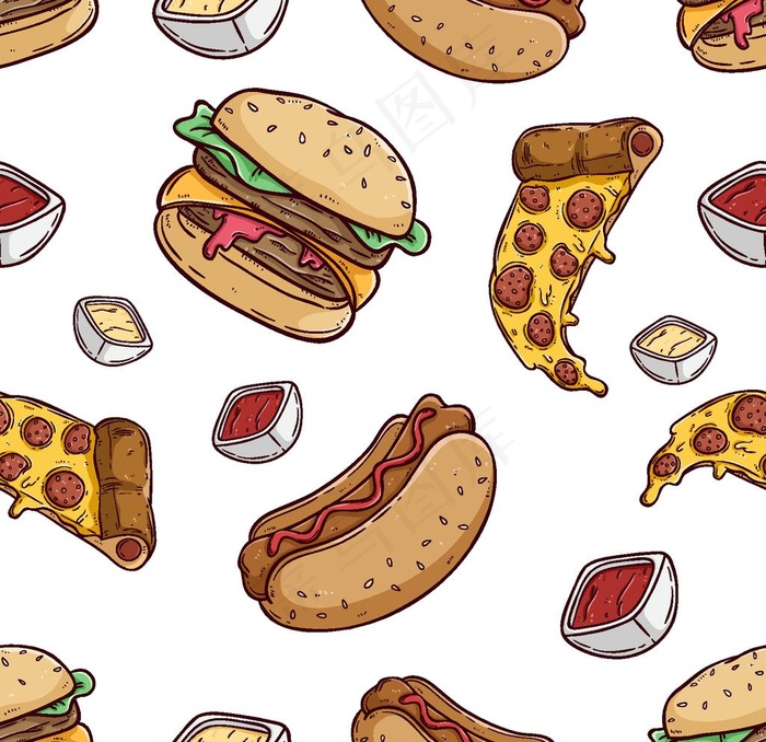 动植物无缝花纹图片