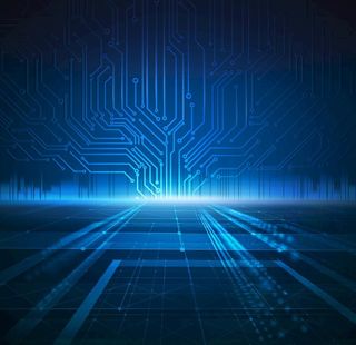 蓝色科技光线电路质感图片