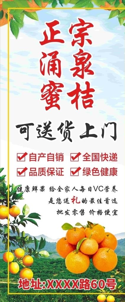 涌泉蜜桔展架海报图片cdr矢量模版下载