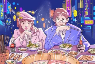 吃火锅的情侣图片