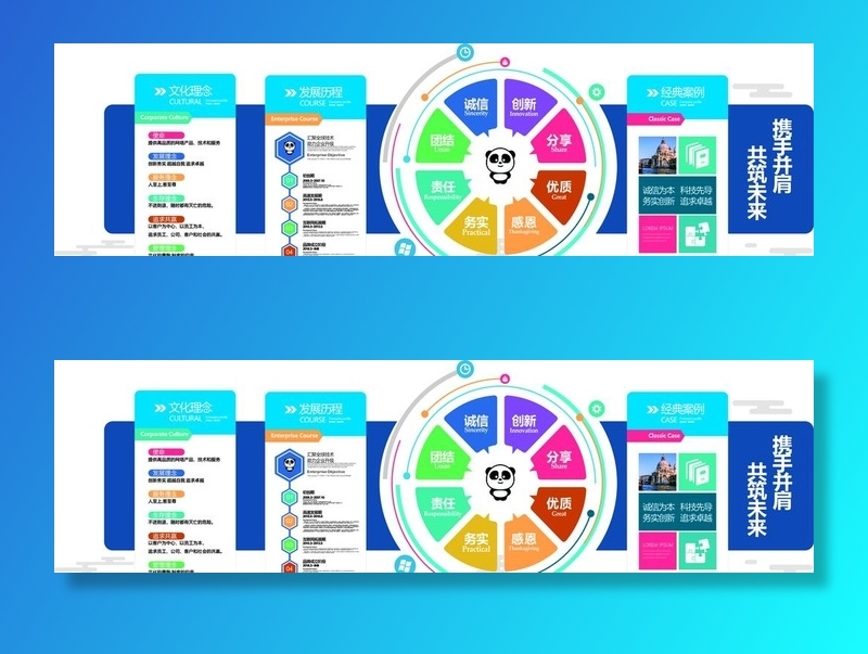 商务企业文化发展文化墙图片