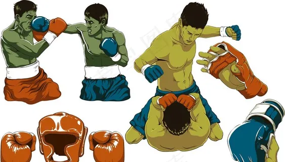 卡通拳击图片