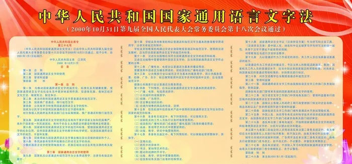 国家通用语言文字法图片(5175x2577)psd模版下载